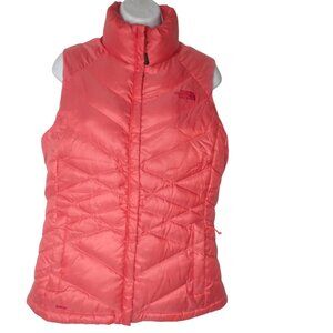 North Face 550 Fill Aconcagua‎ Nuptse Down Quilted Puffer Vest Coral Women M